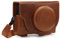 MegaGear MG1728 Ever Ready Echtleder Kameratasche mit Trageriemen kompatibel mit Sony Cyber-Shot DSC-RX100 VII - Braun