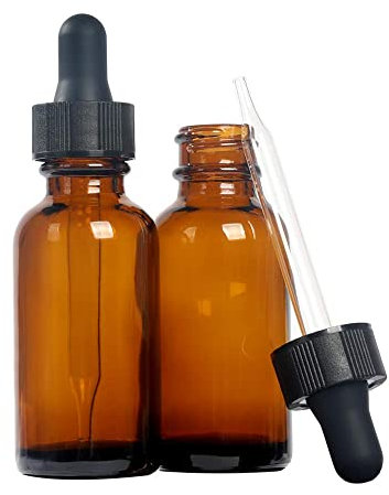Magic Season Boston Round Glass Bottles (Amber / 30 ml with Droppers / 2 Pcs)