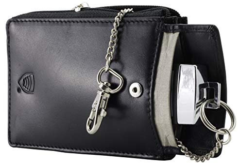 KORUMA RFID Schutz Schlüssel Signal Blocker Case - schwarz Leder Tasche Abschirmung - Keyless Go Schutz Autoschlüssel - Keyfob Entry FOB Guard - Diebstahl Lock Geräte - Datenschutz Sicherheit