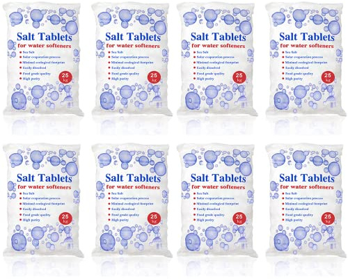 25 Kg Salt Tablets | Water Softener | Food Grade | Compatible to All Water Softner Machines 100% Genuine British Salt Tablet, Tablet Salt of Premium Quality (8 Bags)
