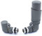 Delta Corner TRV Gunboat Grey Thermostatic Radiator Valve and lockshield Set