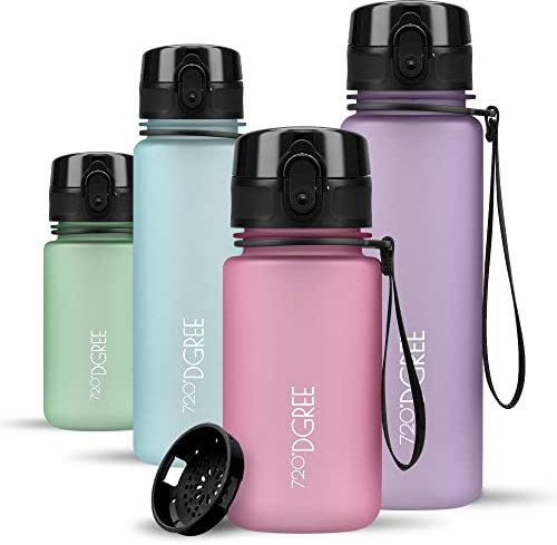 720°DGREE Gourde Enfant 350ml “uberBottle“ +Tamis à Fruit, softTouch - Sans BPA, Anti-fuite - Bouteille d'Eau, Water Bottle idéale pour Jardin d'enfants, Aire de jeux, Fille & Garçon à partir de 2 ans
