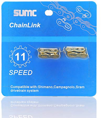 Inkesky 4 Pairs Re-usable Quick Link for Bike Chains - Compatible with Shimano/KMC/Campagnolo/SRAM (11-Speed (Gold))