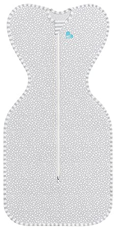 Love To Dream Swaddle Up Bamboo Unisex Baby Swaddle with Arms Up Hips, Double Zipper, Viscose Blend, Dot Print, Grey, Small