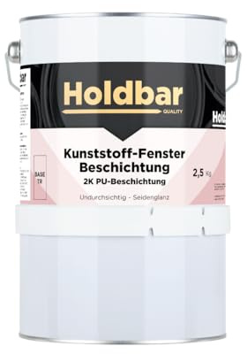 Holdbar Kunststoff-Fenster Beschichtung Anthrazitgrau (RAL 7016) 2,5 Kg - Kunststofffenster Streichen - 2-Komponenten-PU - Kunststofffenster Farben - Haftet direkt auf Kunstoff