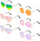 flintronic 6 Pack Herz Sonnenbrille, Herz Party Brillen, Retro Party Sonnenbrille, Hippie Herzförmige Brille, Partybrillen für Geburtstagsfeier Fasching LNeuheit Party Halloween Foto Requisiten