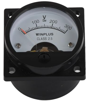 Analog Voltmeter Anzeigeinstrument ABS Amperemeter Messgerät zum Messen von SO‑45 AC 0‑300 V Rund Schwarz