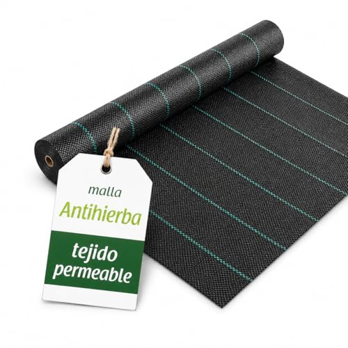 flonatur Malla Antihierba 130 Gramos, Rollo 2x100m, Malla Geotextil contra Maleza y Malas Hierbas, para el Huerto, Estable a Rayos UV y Permeable