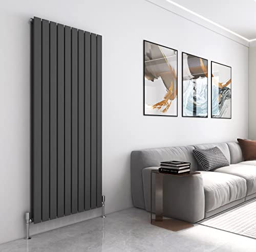 Radiator Horizontal Vertical Designer Flat Panel Central Heating Radiator 1800mm Height (1800x680mm Double, Anthracite)