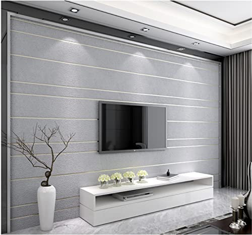 KEYESMINER Silber-Grau Vliestapete 9,5 m x 0,53 m Gestreifter Marmor Wandtapete Beflockung Tapete Poster Wanddekoration für Wohnzimmer Küche Schlafzimmer Büro Hotel