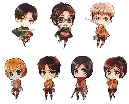 Amasukami 7 Anime characters Eren Jaeger fridge magnets Mikasa Ackerman fridge magnets Levi Ackerman fridge magnets