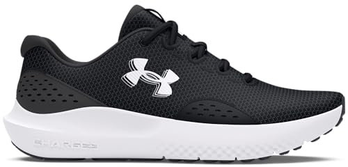 Under Armour UA Charged Surge 4 Chaussures de sport pour hommes, baskets légères et respirantes, couleur noir/gris anthracite/blanc