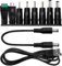 KUOQIY 8 Pezzi Adattatore di Alimentazione DC Universale, 5.5x2.1 mm Femmina a Maschio Adattatore Jack Connettore, DC Barrel Connettore Tips con 2 Pezzi Cavo, per Ventilatori, Router