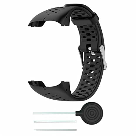 Armband Kompatibel mit Polar M400 /M430,Sport Silikon Ersatz Uhrenarmband Wechselarmband Ersatzarmband für Polar M400 / M430 Smartwatch für Männer Frauen (Schwarz)