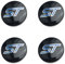 4 Stück Auto Radnabenkappen Radnabenabdeckung kompatibel mit für Ford ST Focus x 2 3 Kuga Fiesta Mondeo 54mm 56mm 60mm,60mm- Black-Blue