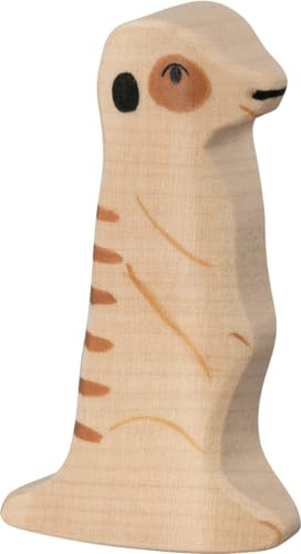 Holztiger 80606 Erdmännchen, ca. 1,9 x 1,9 x 6,5 cm | Holztier-Spielfigur für Safari-Spielzeug, Wildtiere und Tierpark-Rollenspiel – Massivholz, handbemalt, Made in Europe