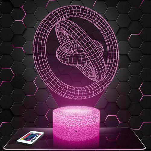 Nachttischlampe - Touch-Nachtlicht Geometrischer Kreis 3D-LED-Lampe Illusion, Geschenkidee Weihnachten Geburtstag Junge und Mädchen Nachttischlampe Kinder- oder Erwachsenenzimmer