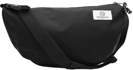 SEVENTEEN LONDON Umhängetasche aus Nylon mit mehreren Taschen und Halbmond-Design – kompakte, verstellbare und wasserabweisende Umhängetasche für Damen und Herren - 'Hyde Park' (Schwarz)