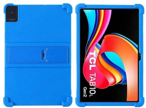 SOENS Funda Adecuada for Tableta TCL Tab 10 Gen 2 8496G de 10,36 Pulgadas, Funda de Silicona Segura a Prueba de Golpes con Soporte (Color : Blue), 000175