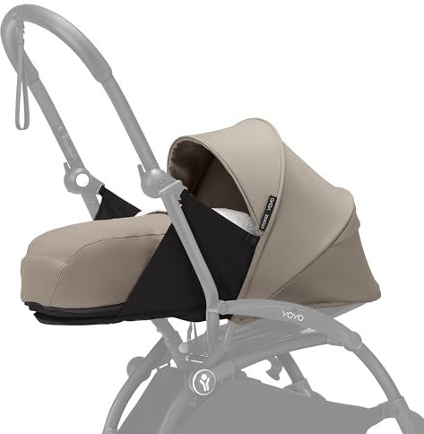 Stokke YOYO 0+ Neugeborenen Set, Taupe - Inklusive Matratze, ausziehbarem Verdeck und Fünfpunktgurt - Erfordert YOYO-Rahmen (separat erhältlich)