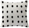 Kissenbezug 50x50 Schwarze Beige Punkte Dekokissen Leinen Kissenbezüge Waschbar Kissenhüllen mit Reißverschluss Pillow Cover Kopfkissenbezug für Sofa Wohnzimmer Garten Outdoor