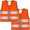 2 Stück Warnweste Kinder 4-6 Jahre Reflektorweste Neon Orange, Sicherheitsweste, Leuchtweste mit Klettverschluss und Reflexstreifen Stark Sichtbar für Auto, Fahrrad, Schulweg