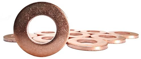 10 Rondelle di Rame M10 x 20 x 2,0 per tappi scarico olio, compatibili con diverse serie Citroen, Peugeot e Ford (solo modelli Diesel)