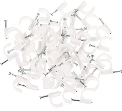 Artibetter 500stücke Kabelmanagement-clips aus Pe-kunststoff und Stahlnägeln für Verschiedene Kabel in Haushalt und Büro zur Einfachen Installation an Wand oder Gewünschter Stelle