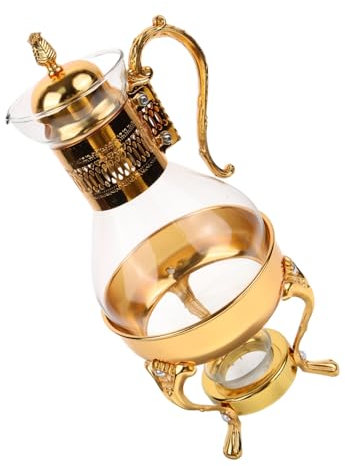 BEBEMOKO Arabic Vintage Coffee Pot Glass Teapot Kettle Heat-Resistant Middle Eastern Design