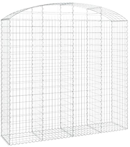 Makastle Gabion pour Pierre, Cage en Métal, Panier à Pierre, Lit Surélevé à Gabion Jardinière à Gabion, Paterre, Décoration de Jardin, 200x50x180/200 cm Fer galvanisé