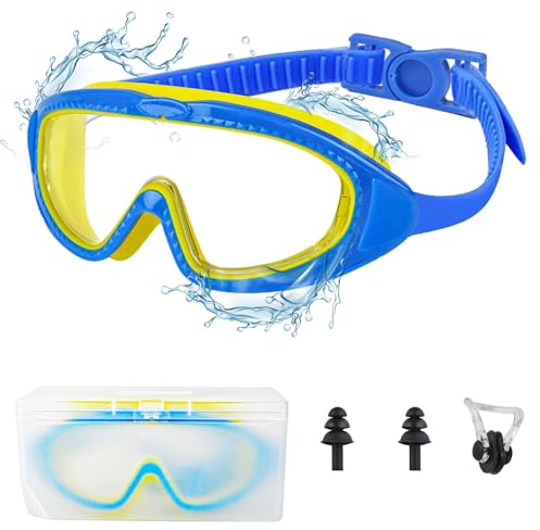 Mezere Kids Swimming Goggles Kids 6-14 Anti Fog Swim Goggles No Leaking Girls Swimming Goggles UV Protection Childrens Goggle Swim Glasses