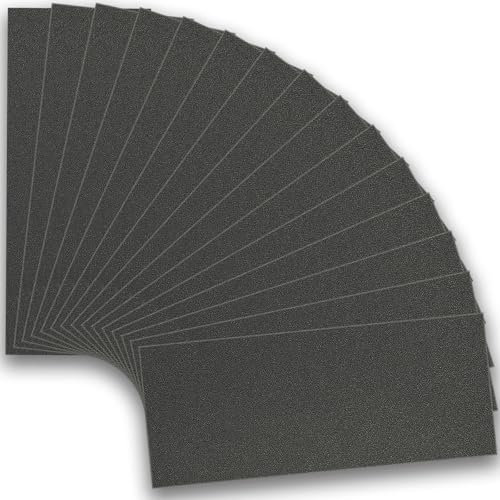Jinpojun 15 Pcs Papier de Verre Carrosserie, Papier Abrasif, 400 Fin Papier a Poncer à sec et à l'eau pour Polir le Métal, le Mois, Meubles, Pierre, peinture, 230 x 93 mm