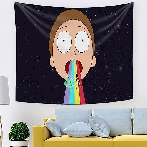 AiWLPTian Wandteppich, Rick and Morty Wanddekoration abwaschbarer Wandteppich, Wohnzimmer Schlafzimmer Schlafsaal Zimmer Wohnkultur.,95x73cm