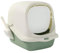 Enclosed Cat Litter Tray Box with Scoop – Covered Hooded Jumbo Litter Box with Flap Door – Detachable Lid for Easy Cleaning – Odour Control Portable Toilet for Large Cats & Kittens (Green)