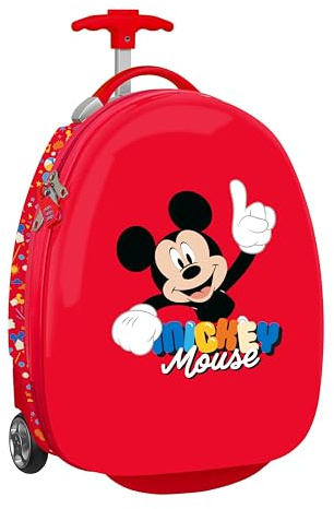 Mickey Mouse Good Day - Trolley de Cabina 16 Pulgadas, Maleta con Ruedas, Candado de Seguridad, Maleta Ligera, 28x23x43 cm