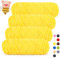 Coopay Samt Chenille Wolle, 400g (4x100g) Velvet Chenillegarn Wolle zum Häkeln&Stricken, Super Flauschige Weicher Babywolle für Kinder, Samtig Chenillewolle für Puppen, Schal, Decke - Warmes Gelb