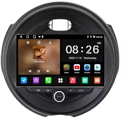 Android 13 9 Pollici Touch Screen Radio con Bluetooth FM RDS DSP WiFi Dual USB Controllo del Volante AHD Android Auto 2 DIN Lettore multimediale Auto per BMW Mini 2014-2020(H3 6+128G)