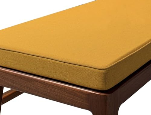 VEAI Outdoor Bankkissen Bankauflage Stuhlkissen 150cm/120cm/100cm/80cm/200cmX40/50CM,Rutschfestes Bank Sitzkissen für Gartenbank, Terrasse, Esstisch, Bank, Drinnen(Gelb,120x40x5cm)