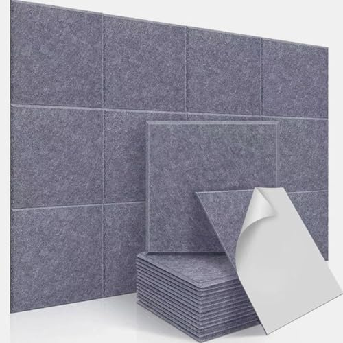 Quadratische Bunt Akustikplatten Selbstklebend 12 StüCke, Schallabsorber Schallschutz Mit Hochdichte Wandfliesen Schall DäMmung 30x30x0,9cm Studio BüRo, Akustische Behandlung Wanddekoration (Grün C)
