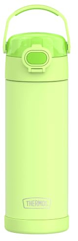 Thermos Kids FUNTAINER Water Bottle 0.47 L, Neon Green, Children's Stainless Steel, Cold for 12 Hours, Dishwasher Safe, Carbonated Seal, Drinking Bottle for School