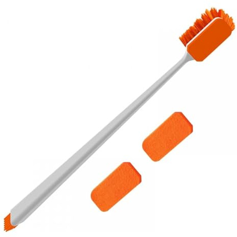 DXPETA Fish Tank Cleaner, Aquarium Cleaning Kit with Algae Removal, Glass Surface Maintenance Tool, Hard-to-Reach Corner Brush, Includes Two Replacement Pads, 30 Cm Length