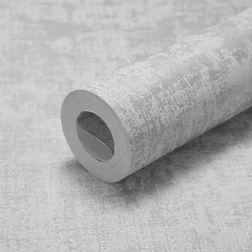 Anttyscar Grau Betonoptik Tapeten Beton Effekt Tapete Betontapete Industrial Vintage Beton Optik Tapete Livingwalls Vliestapete Zement Putz Motivtapete für Wohnzimmer, Flur, Schlafzimmer 950x53CM