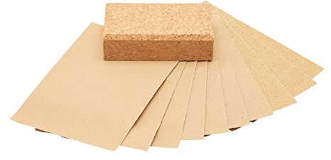 Fit For The Job 11pc Sanding Set - 3x Fine, 4x Medium, 3x Coarse Grade Sanding Sheets plus Cork Block for Wood, Furniture, Metal, Plaster For Home Improvement, Decorating & More