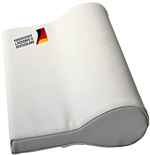 Promafit Nackenkissen ölabweisend und wasserabweisend für die Massage mit Feinzellschaumstoff und PU-Bezug als Nackenstützkissen für die Massageliege (Weiß)