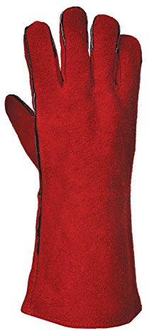 Grillhandschuhe Texas rot aus Rindspaltleder