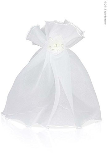 Unbekannt Kerzen Röckchen Weiß aus Organza für Taufkerze, Kommunionkerze, Kommunionskerze