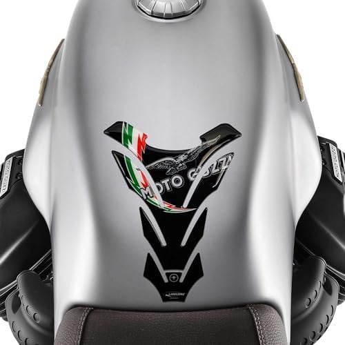 labelbike - Adesivi 3D Moto Serbatoio Decorazioni e Protezioni in Resina compatibile con Moto Guzzi - Colore Nero
