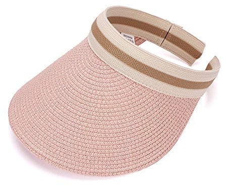 MK MATT KEELY Women Large Brim Beach Straw Golf Sun Hat Summer Cap Pink