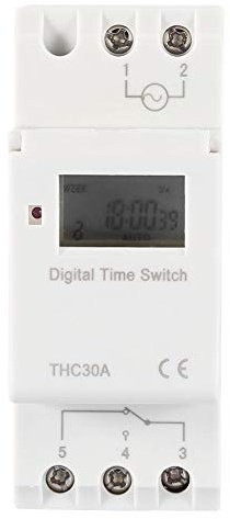 Interrupteur horaire numérique Rail DIN THC 30A (12V) (livré avec Pile)