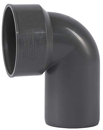 Tube HT et pièces moulées DN 50 (angle de raccordement pour siphon sur métal et plastique 50/50).